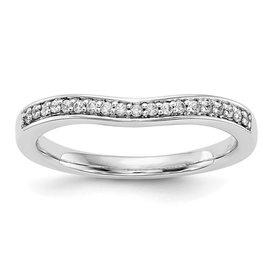 14k White Gold Real Diamond Wedding Band