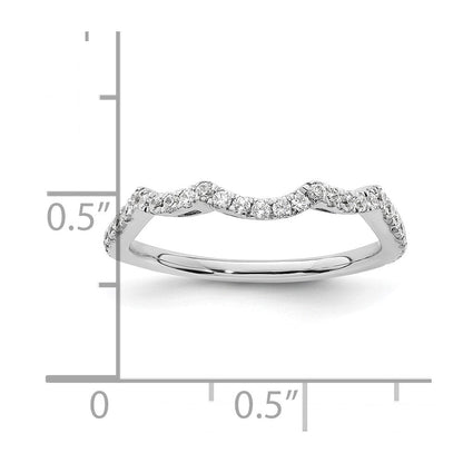 14k White Gold Real Diamond Wedding Band