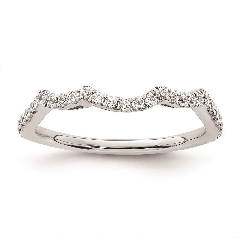 14k White Gold Real Diamond Wedding Band
