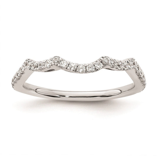 14k White Gold Real Diamond Wedding Band