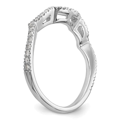 14k White Gold Real Diamond Wedding Band