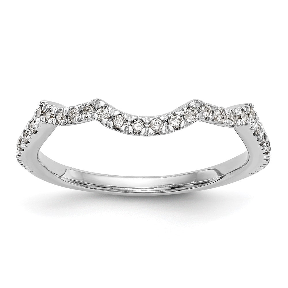 14k White Gold Real Diamond Wedding Band