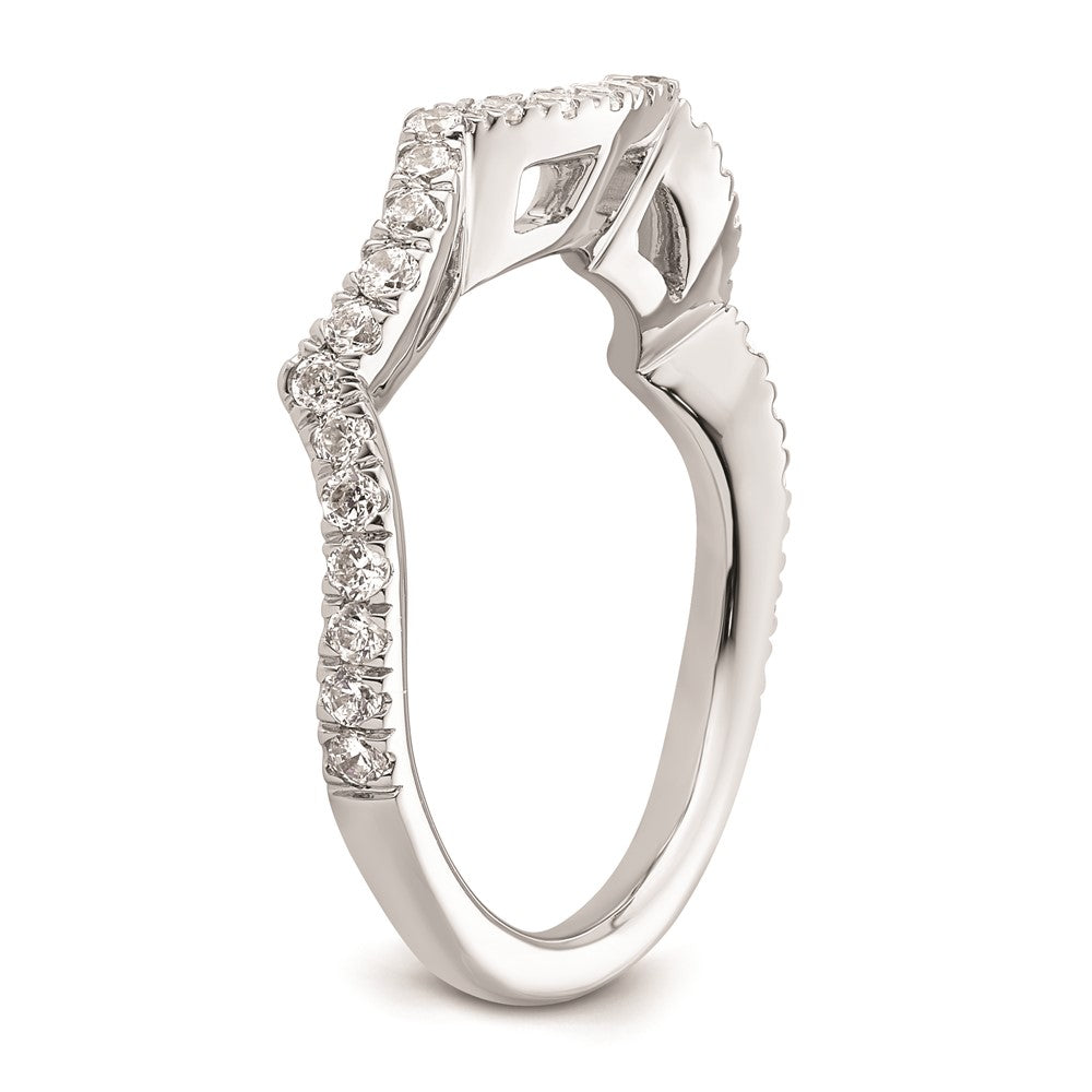 14k White Gold Real Diamond Wedding Band