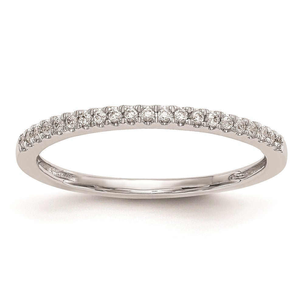 14K White Gold Real Diamond Wedding Band