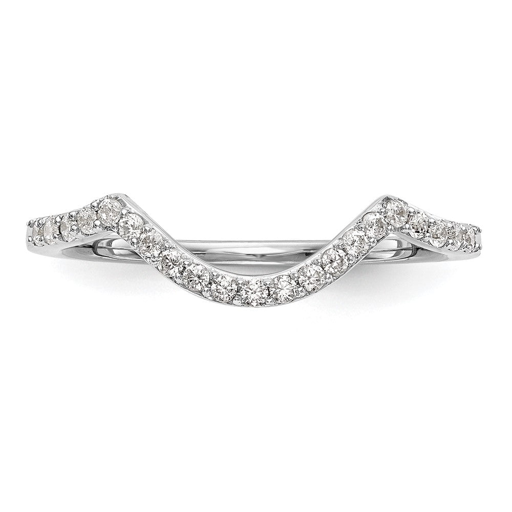 14K White Gold Real Diamond Wedding Band