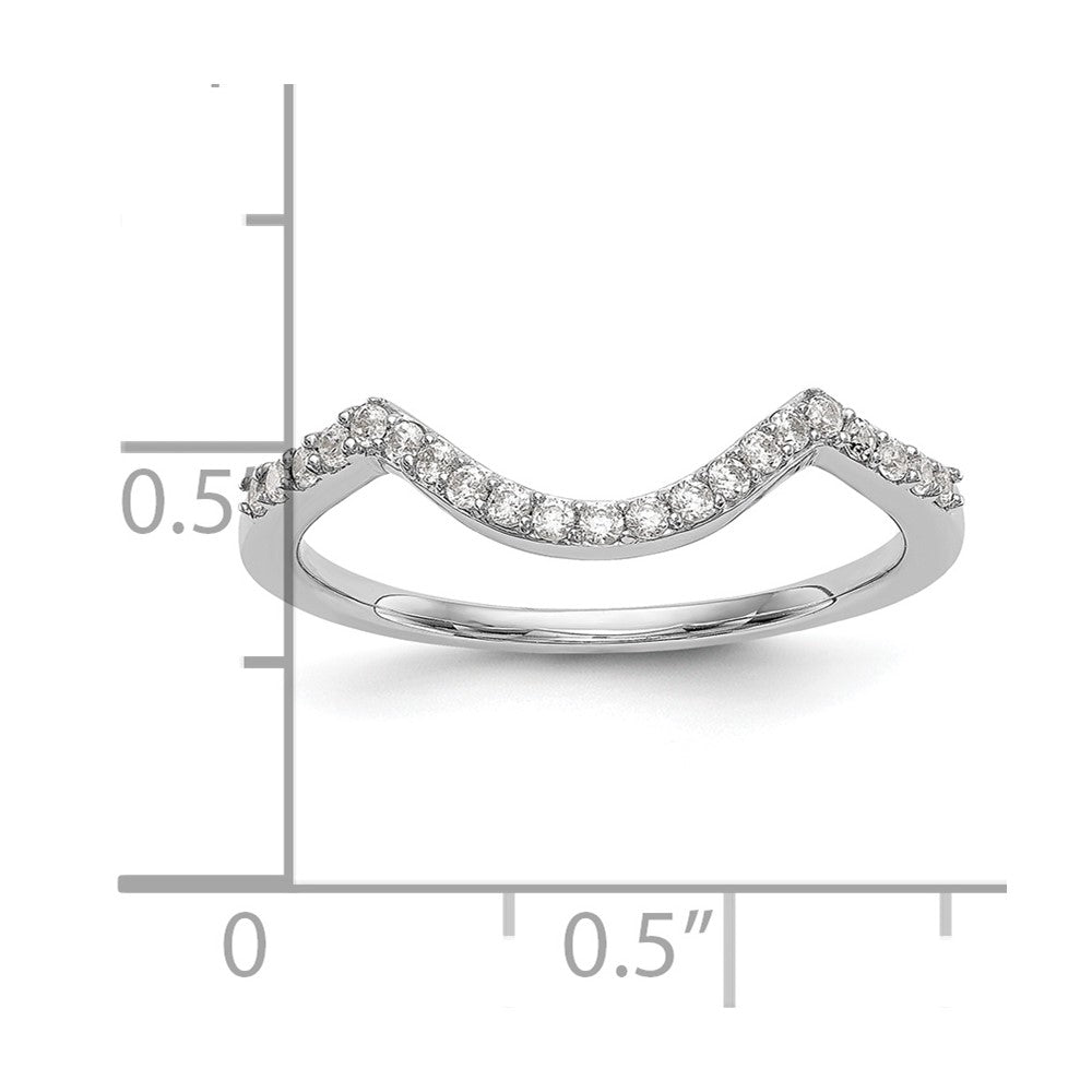 14K White Gold Real Diamond Wedding Band