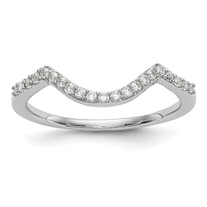 14K White Gold Real Diamond Wedding Band