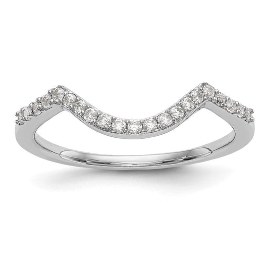 14K White Gold Real Diamond Wedding Band