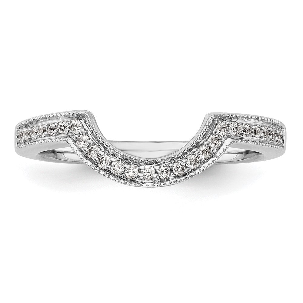 14K White Gold Real Diamond Wedding Band