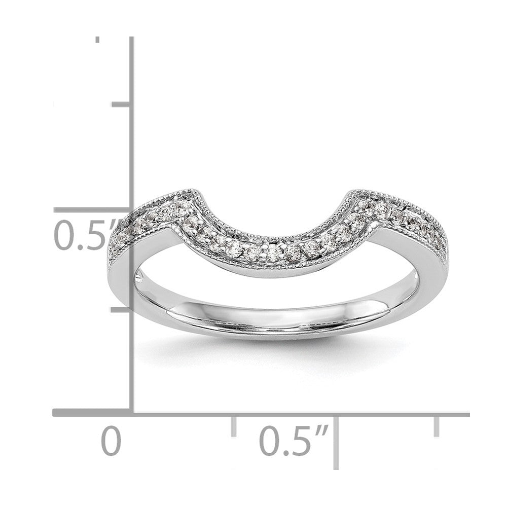 14K White Gold Real Diamond Wedding Band