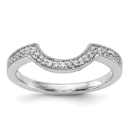 14K White Gold Real Diamond Wedding Band