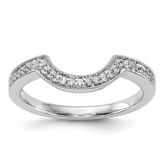 14K White Gold Real Diamond Wedding Band