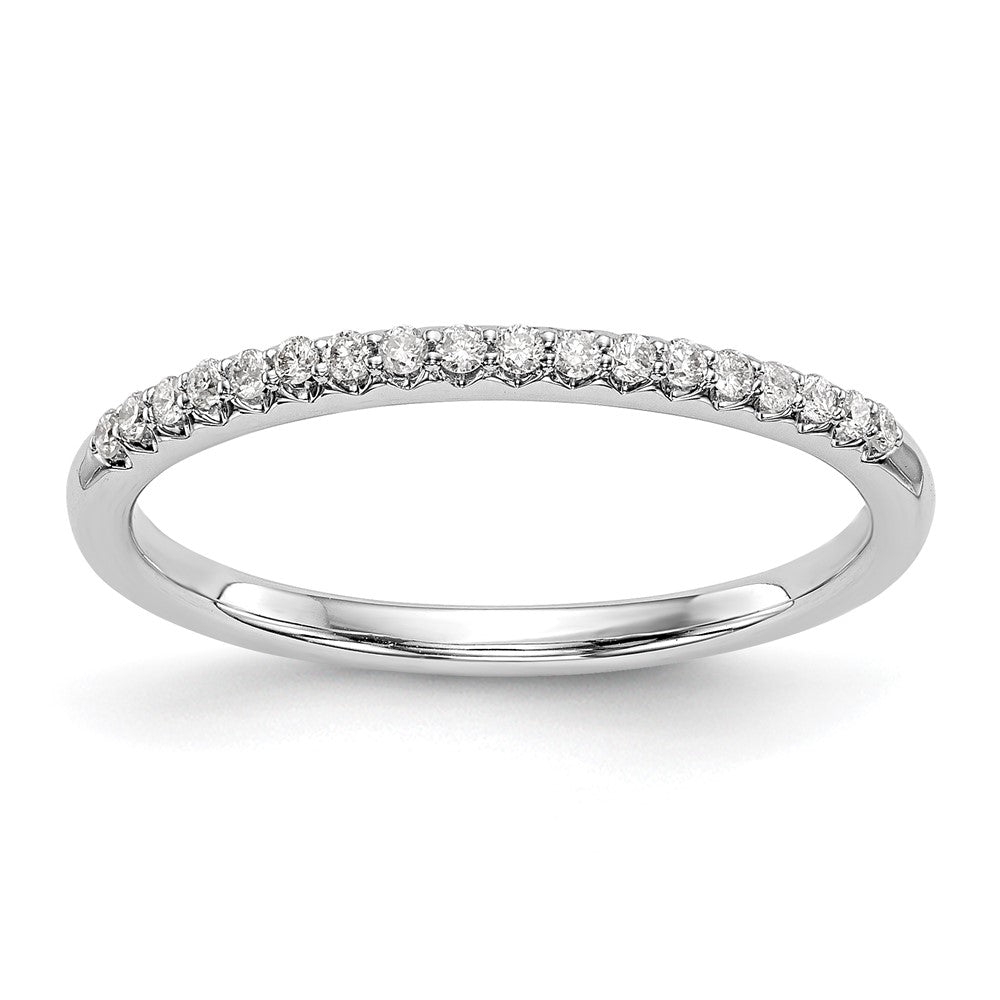 14K White Gold Real Diamond Wedding Band