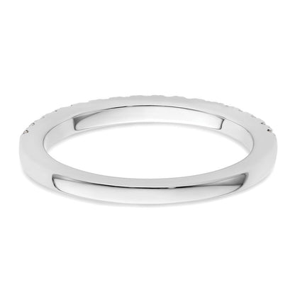 14K White Gold Real Diamond Wedding Band