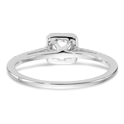 14K White Gold Halo Plus (Holds 1/3 Carat (4.5mm) Round Center) 1/5 Diamond Semi Mount Engagement Ring