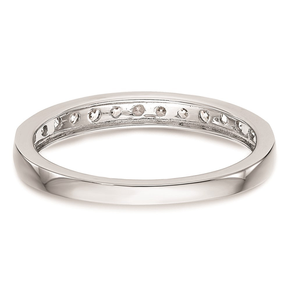 14K White Gold Real Diamond Wedding Band