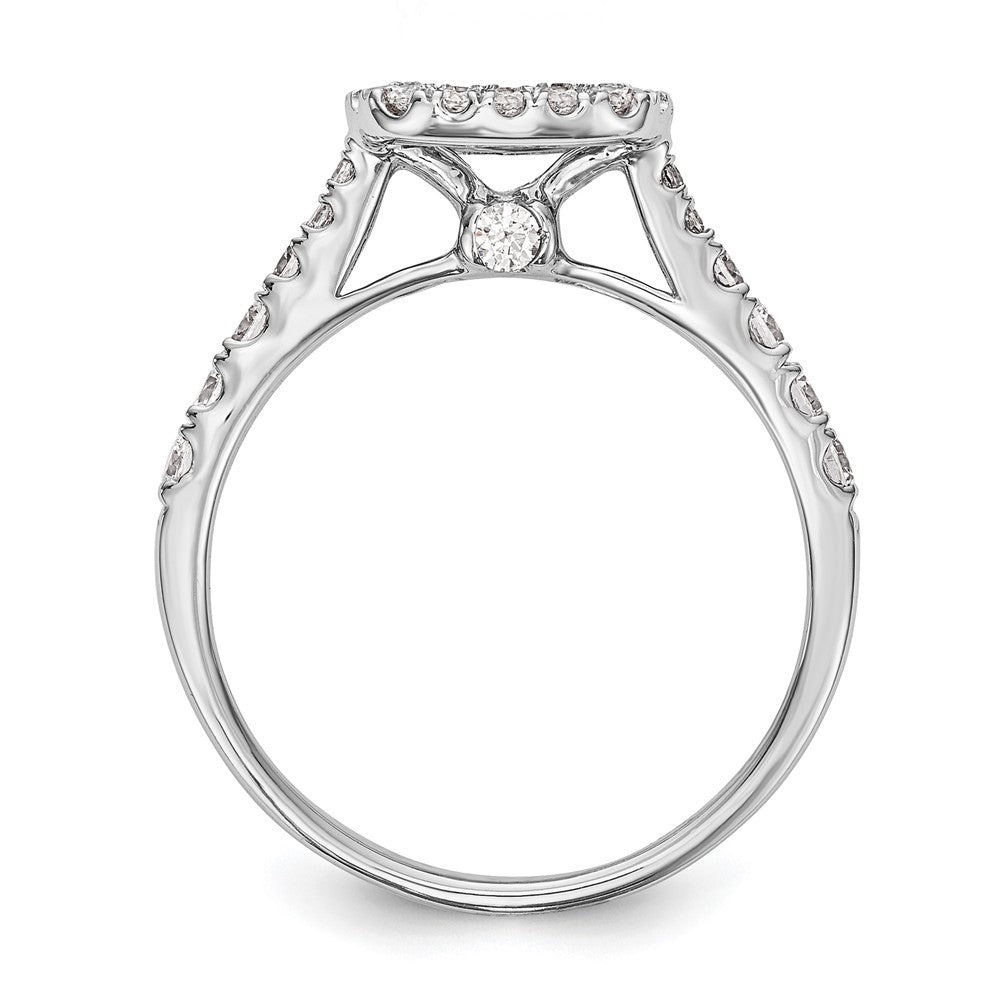 14kw Peg Set Simulated Diamond Cushion Halo Engagement Ring