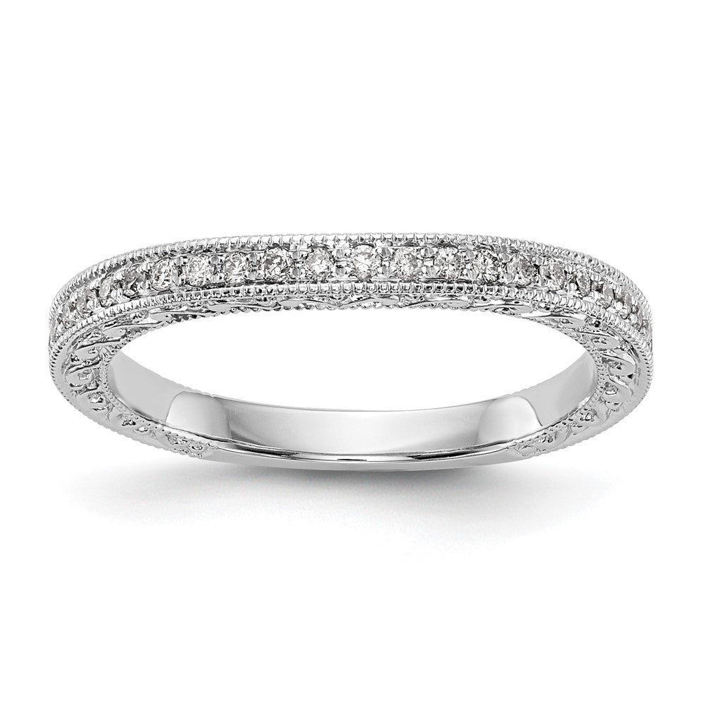0.22ct. CZ Solid Real 14K White Gold Wedding Wedding Band Ring
