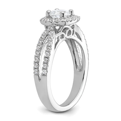 0.75ct. CZ Solid Real 14K White Gold Round Cushion Halo Engagement Ring