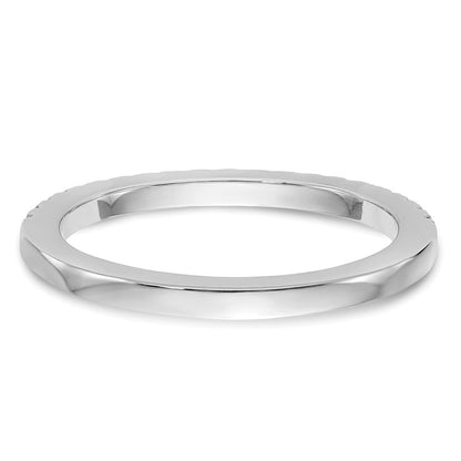 14K White Gold Real Diamond Wedding Band