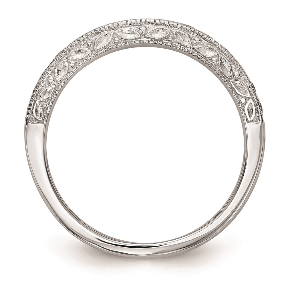 14K White Gold Real Diamond Wedding Band