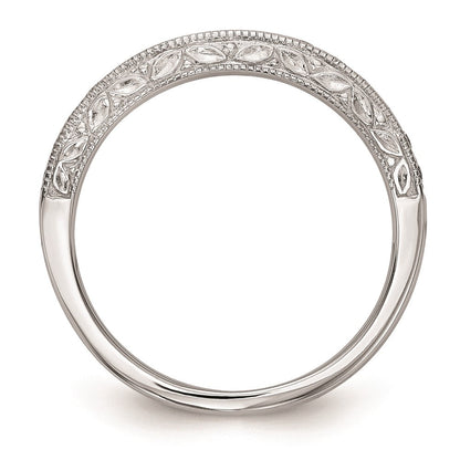14K White Gold Real Diamond Wedding Band