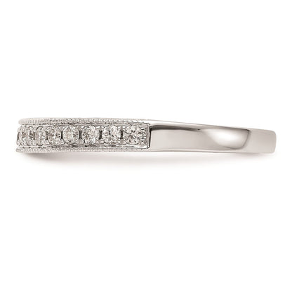 14K White Gold Real Diamond Wedding Band