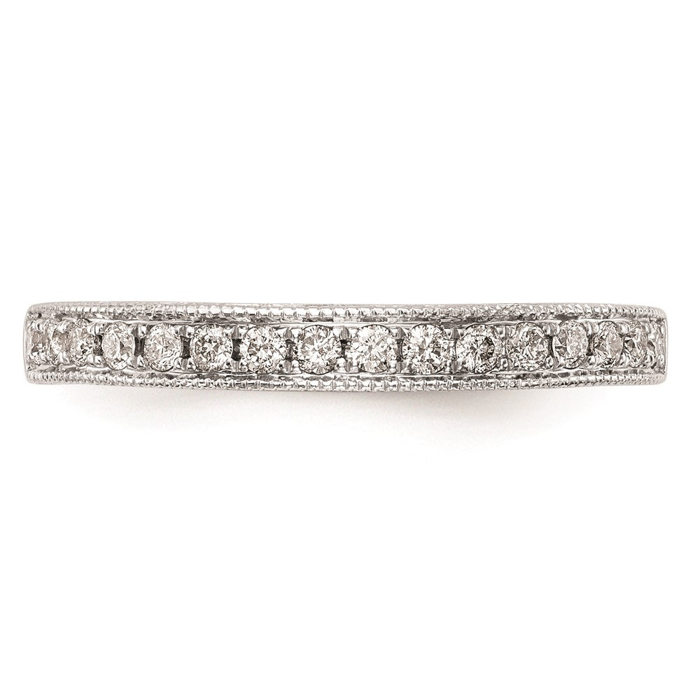 14K White Gold Real Diamond Wedding Band