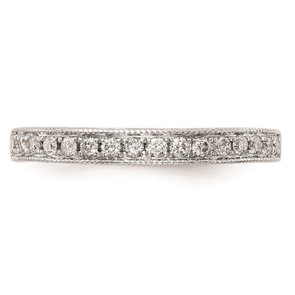 14K White Gold Real Diamond Wedding Band