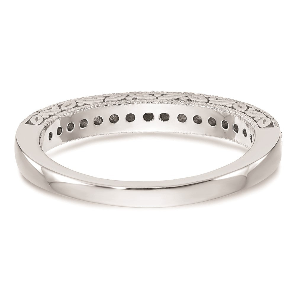 14K White Gold Real Diamond Wedding Band