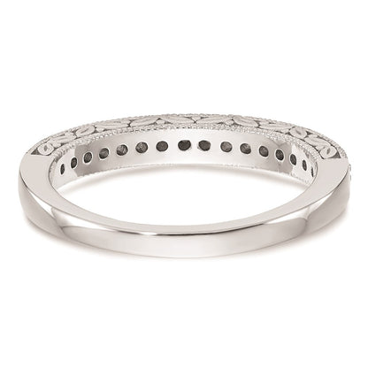 14K White Gold Real Diamond Wedding Band