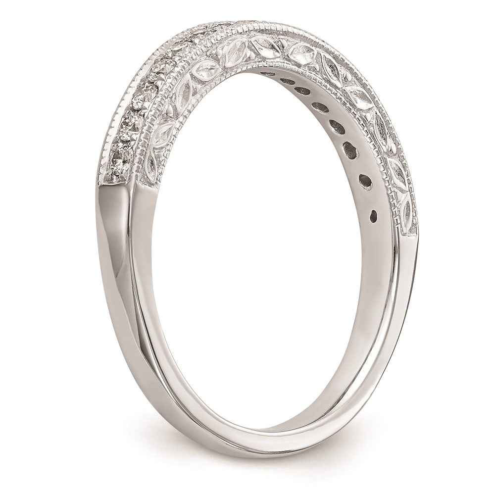 14K White Gold Real Diamond Wedding Band
