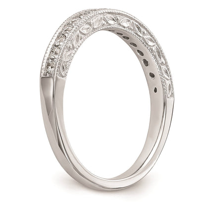 14K White Gold Real Diamond Wedding Band