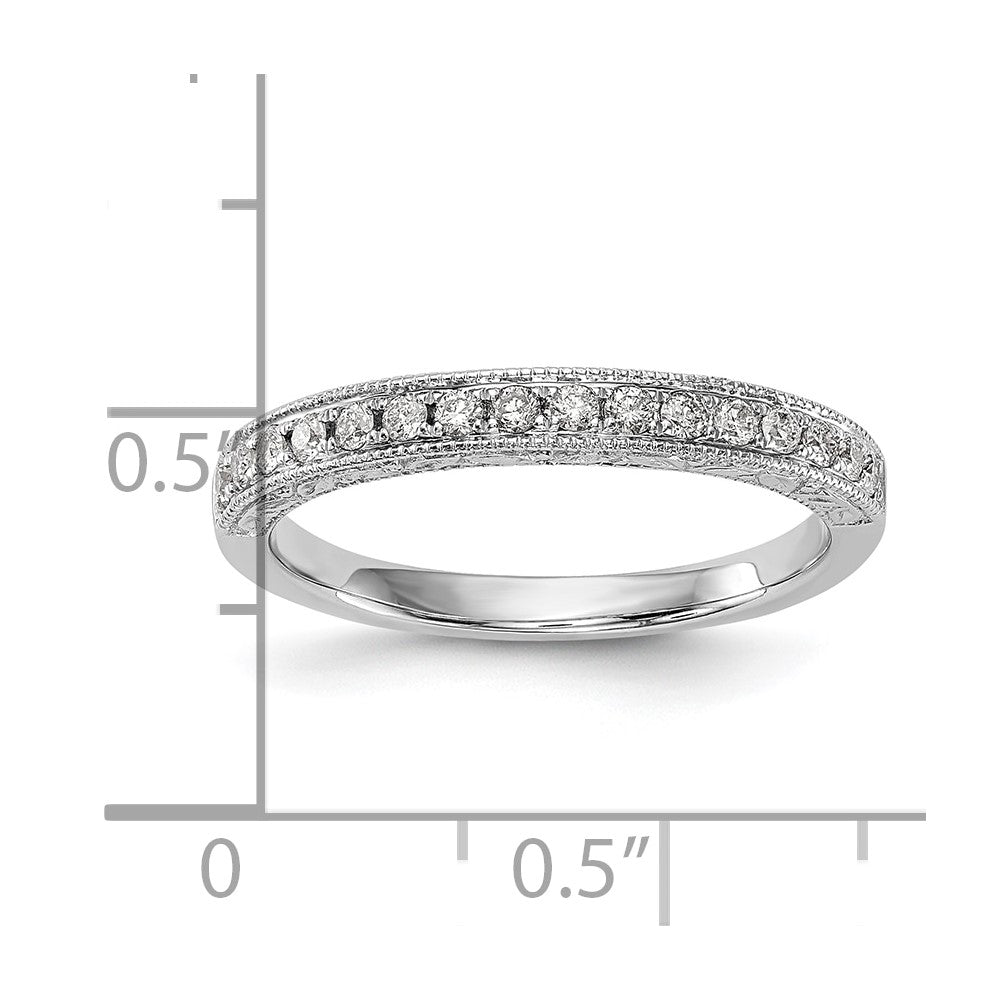 14K White Gold Real Diamond Wedding Band