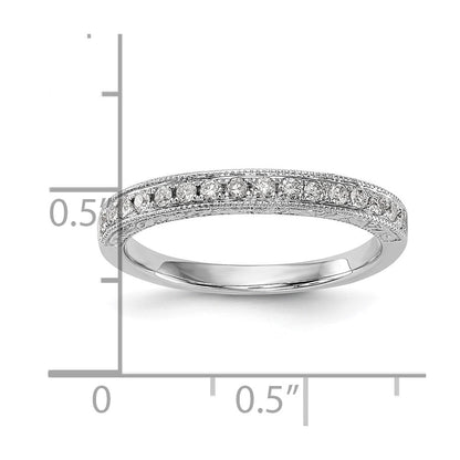 14K White Gold Real Diamond Wedding Band