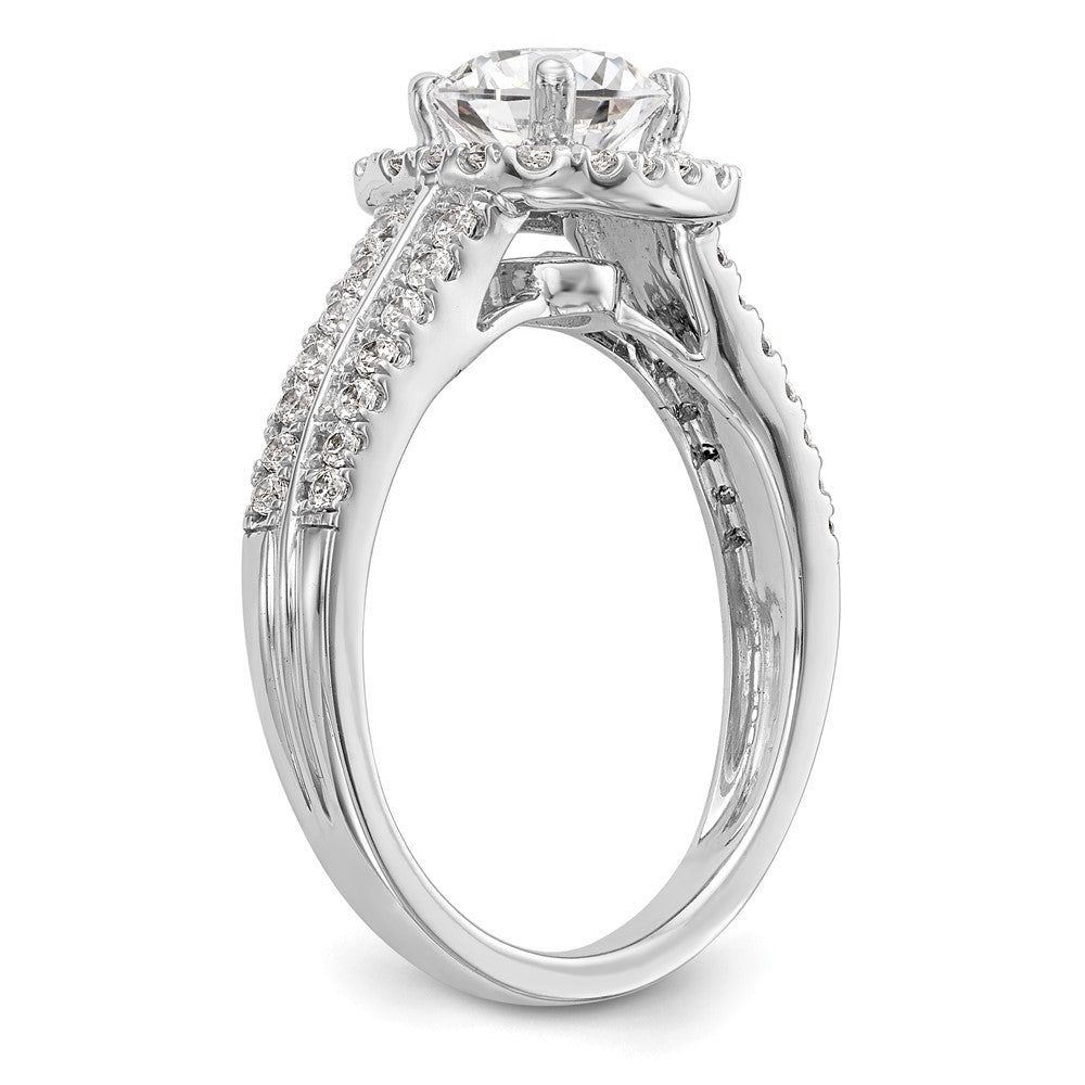 1.00ct. CZ Solid Real 14K White Gold Cushion Halo Engagement Ring