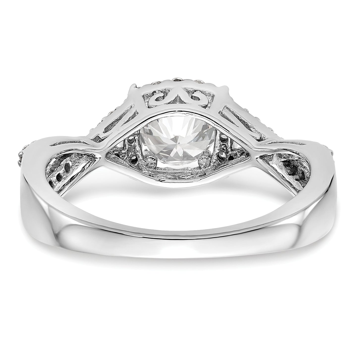 14k White Gold 3/4 Ct. Lab Grown Diamond VS/SI+ G+ Round Double Halo Engagement Ring