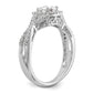 14k White Gold 3/4 Ct. Lab Grown Diamond VS/SI+ G+ Round Double Halo Engagement Ring