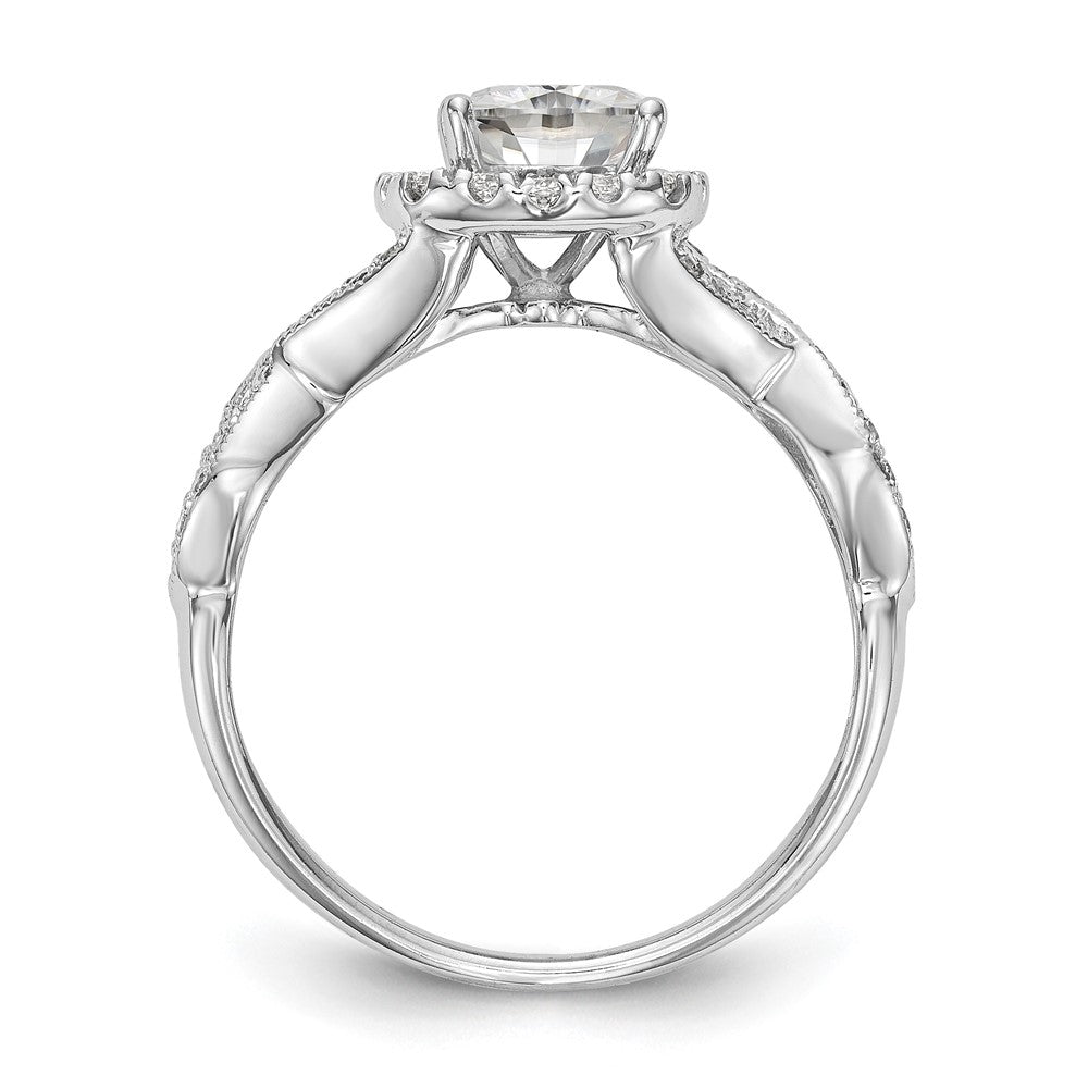 1.00ct. CZ Solid Real 14K White Gold Halo Engagement Ring