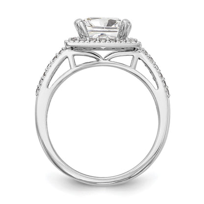 1.00ct. CZ Solid Real 14K White Gold Princess Square Halo Engagement Ring