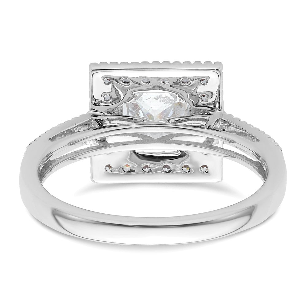 1.50ct. CZ Solid Real 14K White Gold Princess Square Halo Engagement Ring