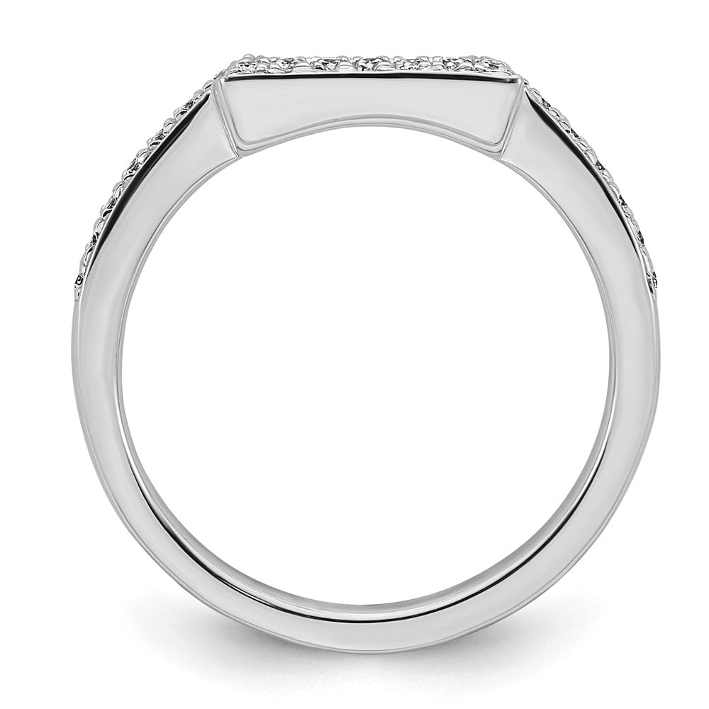 14K White Gold Real Diamond Wedding Band
