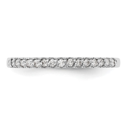 14K White Gold Real Diamond Wedding Band