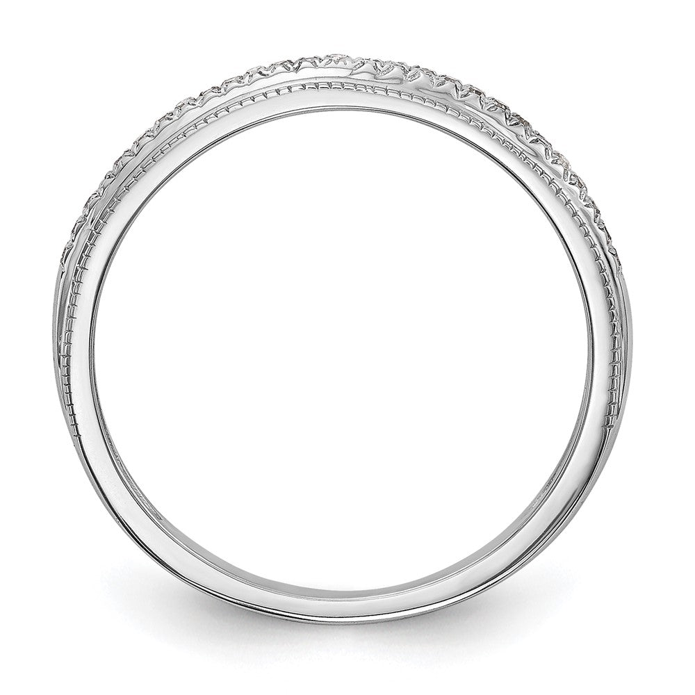 14K White Gold Real Diamond Wedding Band