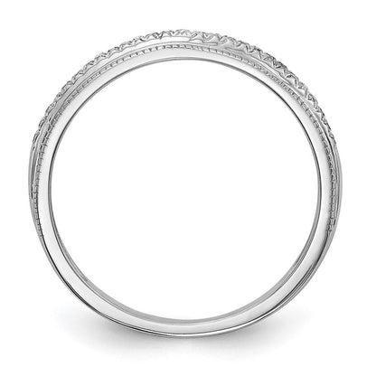 14K White Gold Real Diamond Wedding Band
