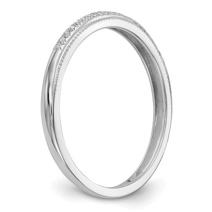 14K White Gold Real Diamond Wedding Band