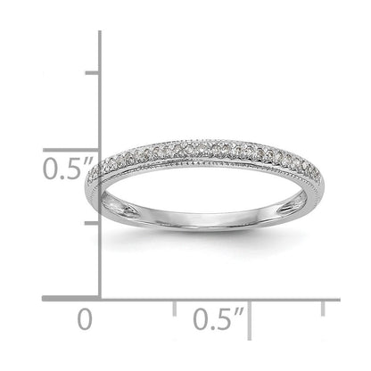 14K White Gold Real Diamond Wedding Band