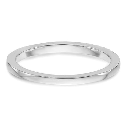 14K White Gold Real Diamond Wedding Band