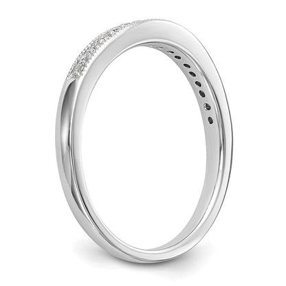 14K White Gold Real Diamond Wedding Band