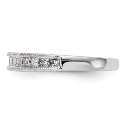 14K White Gold Real Diamond Wedding Band